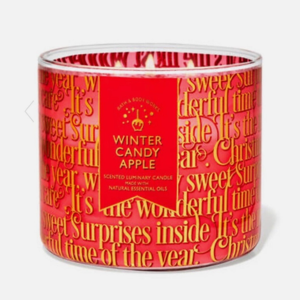NWT “Winter Candy Apple” 3 Wick Candle New 14.5 Ounce Oz Bath & Body Works - Picture 7 of 7